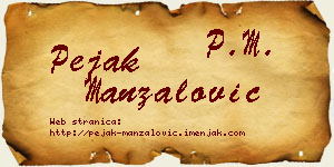 Pejak Manzalović vizit kartica